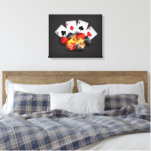 Flame Poker Casino Black Canvas Afdruk (Insitu (Slaapkamer))