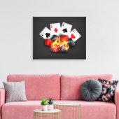 Flame Poker Casino Black Canvas Afdruk (Insitu (Woonkamer))