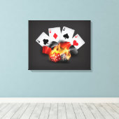 Flame Poker Casino Black Canvas Afdruk (Insitu (Houten vloer))