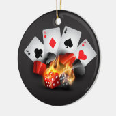 Flame Poker Casino Black Keramisch Ornament (Links)