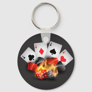 Flame Poker Casino Black Sleutelhanger