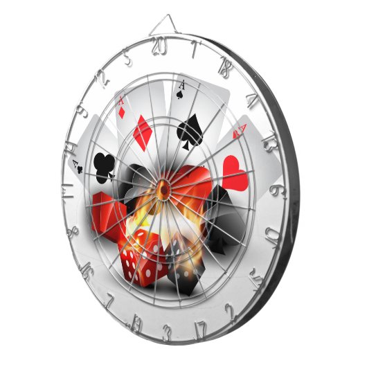 Flame Poker Casino White Dartbord (Voorkant Rechts)