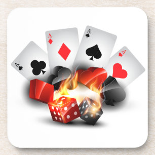 Flame Poker Casino White Drankjes Onderzetter