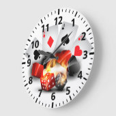 Flame Poker Casino White Grote Klok (Hoek)