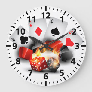 Flame Poker Casino White Grote Klok