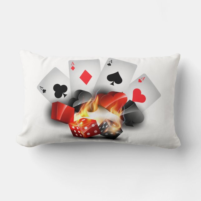 Flame Poker Casino White Kussen (Voorkant)