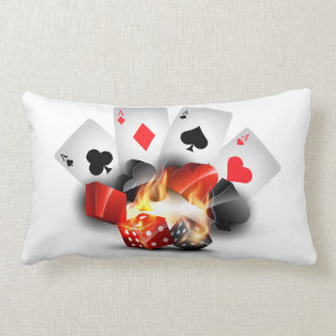 Flame Poker Casino White Kussen