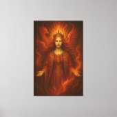 Flame Queen of Eternal Fire – Fire Goddess with Cr Canvas Afdruk (Voorkant)