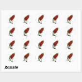 Flame Red Bottle Brush Ronde Sticker (Vel)