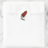 Flame Red Bottle Brush Ronde Sticker (Tas)