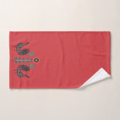Flame Red en Scandinavian Pattern Bad Handdoek (Handdoek)