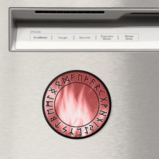 Flame Runes, rood [00. blanco] Magneet (Insitu (Vaatwasser))