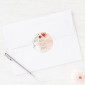 Flame Scarlet Coral Flowers Ronde Sticker (Envelop)