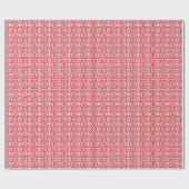 Flame Scarlett met White Crochet Lace Pattern Cadeaupapier (Vlak)