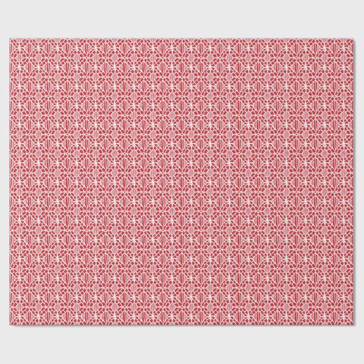 Flame Scarlett met White Crochet Lace Pattern Cadeaupapier (Vlak)