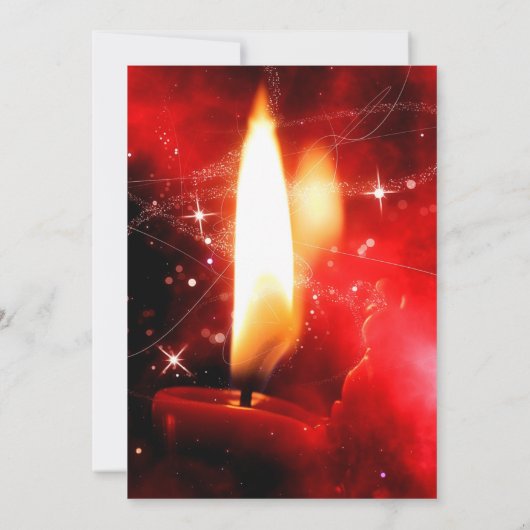 Flame Single Red Candle-kerstfeestdag Kaart (Achterkant)