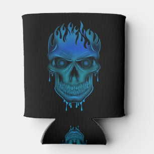 Flame Skull - Blauw Blikjeskoeler
