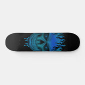 Flame Skull - Blauw Persoonlijk Skateboard (Horizontaal)