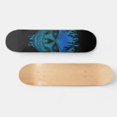 Flame Skull - Blauw Persoonlijk Skateboard (Horizontaal)