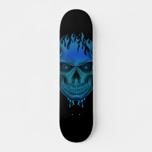 Flame Skull - Blauw Persoonlijk Skateboard
