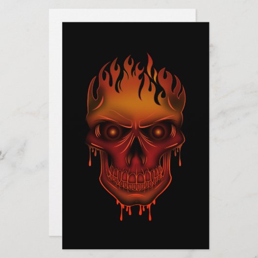 Flame Skull Briefpapier (Voorkant / Achterkant)