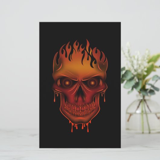 Flame Skull Briefpapier (Staand voorkant)