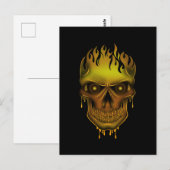 Flame Skull - Gold Briefkaart (Voorkant / Achterkant)