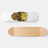 Flame Skull - Gold Skateboard (Horizontaal)