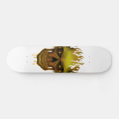 Flame Skull - Gold Skateboard (Horizontaal)