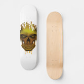 Flame Skull - Gold Skateboard (Voorkant)