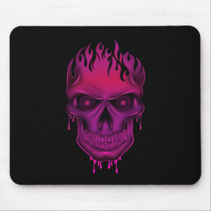 Flame Skull - Hot Pink Muismat