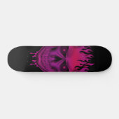 Flame Skull - Hot Pink  Persoonlijk Skateboard (Horizontaal)