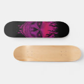 Flame Skull - Hot Pink  Persoonlijk Skateboard (Horizontaal)