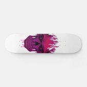 Flame Skull - Hot Pink Skateboard (Horizontaal)