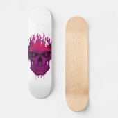 Flame Skull - Hot Pink Skateboard (Voorkant)