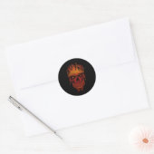 Flame Skull Ronde Sticker (Envelop)