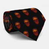 Flame Skull Stropdas (Opgerold)