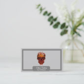 Flame Skull Visitekaartje (Staand voorkant)