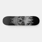 Flame Skull - Zilver Persoonlijk Skateboard (Horizontaal)