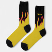Flame Socks Personalized Yellow and Black Sokken (Links)