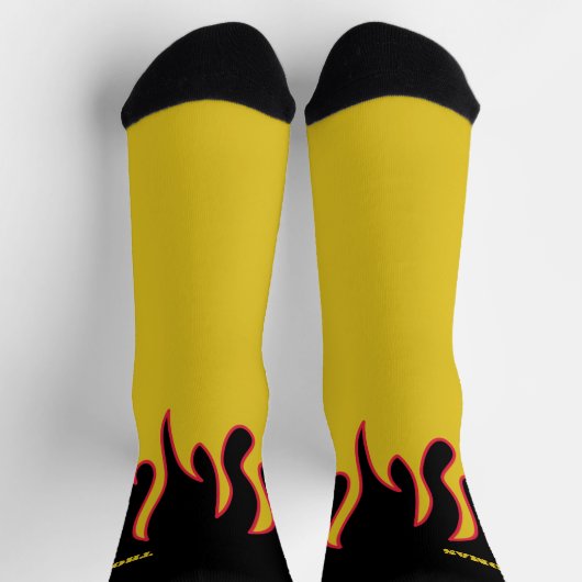 Flame Socks Personalized Yellow and Black Sokken (Top)