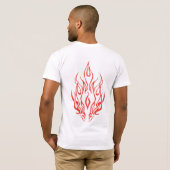 Flame Spirit Face | Tribal Fire Silhouette Art T-shirt (Achterkant volledig)