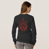 Flame Spirit Face | Tribal Fire Silhouette Art T-shirt (Achterkant volledig)