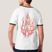 Flame Spirit Face | Tribal Fire Silhouette Art T-shirt (Achterkant volledig)