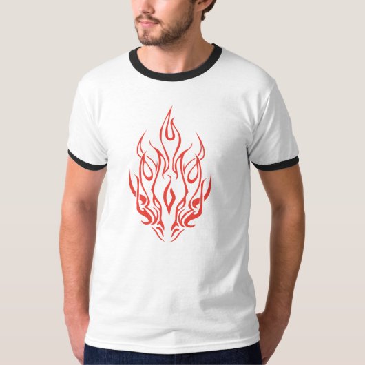 Flame Spirit Face | Tribal Fire Silhouette Art T-shirt (Voorkant)