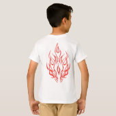 Flame Spirit Face | Tribal Fire Silhouette Art T-shirt (Achterkant volledig)