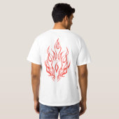 Flame Spirit Face | Tribal Fire Silhouette Art T-shirt (Achterkant volledig)