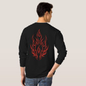 Flame Spirit Face | Tribal Fire Silhouette Art T-shirt (Achterkant volledig)