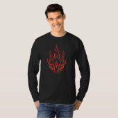 Flame Spirit Face | Tribal Fire Silhouette Art T-shirt (Voorkant volledig)
