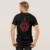 Flame Spirit Face | Tribal Fire Silhouette Art Tri-Blend Shirt (Achterkant volledig)